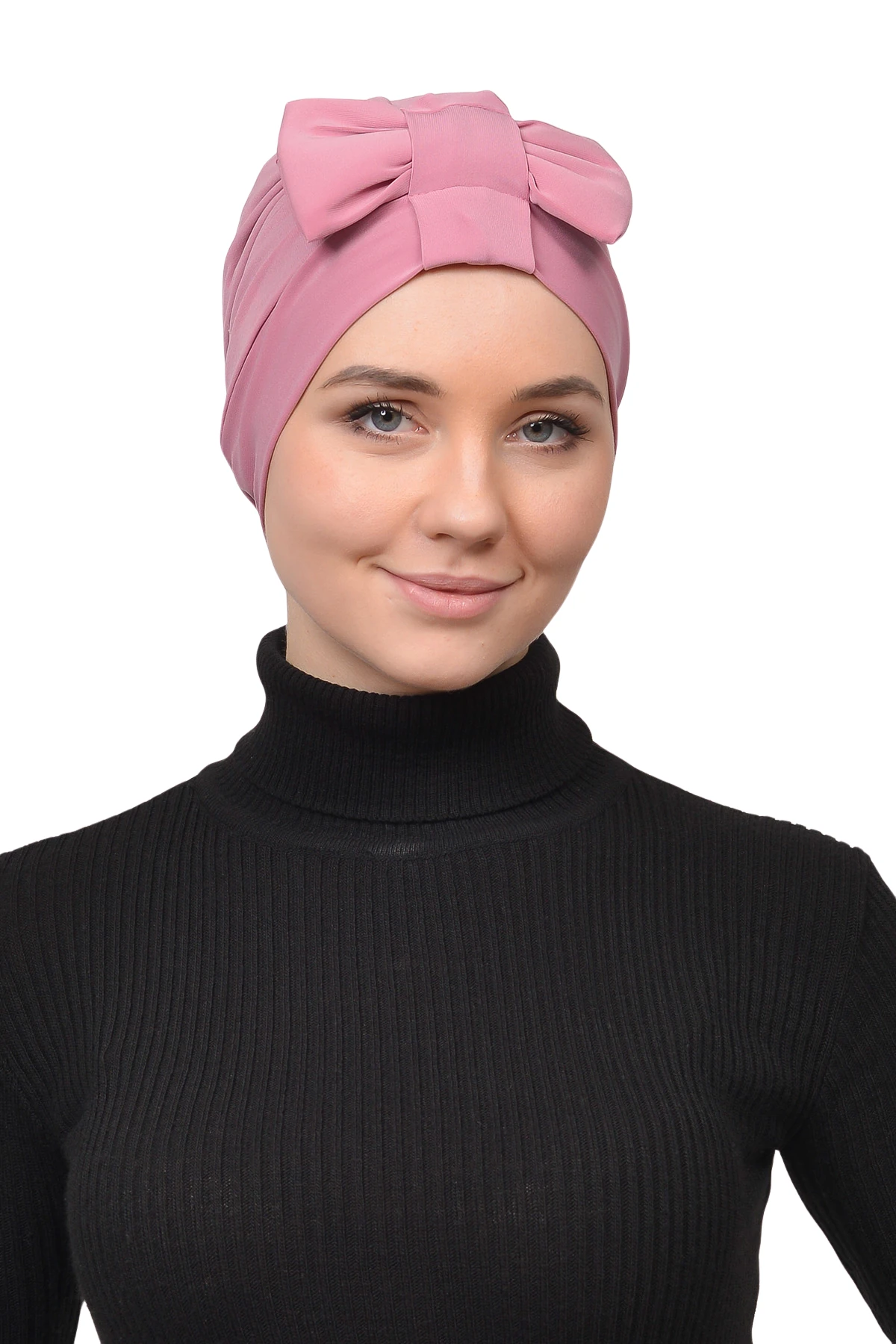 Bow Bonnet Instant Hijab  - Dried Rose