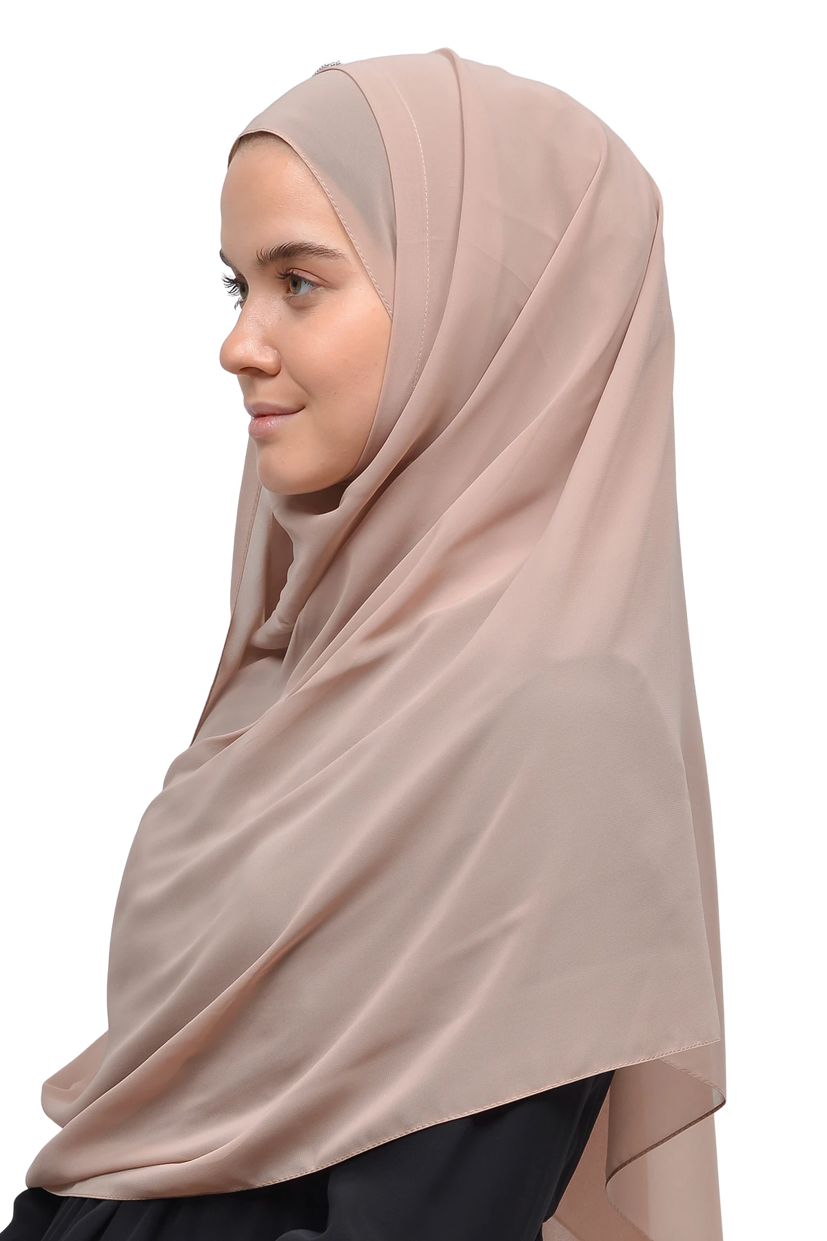 Hazır Pratik Taşlı Malezya Tesettür Şifon Şal