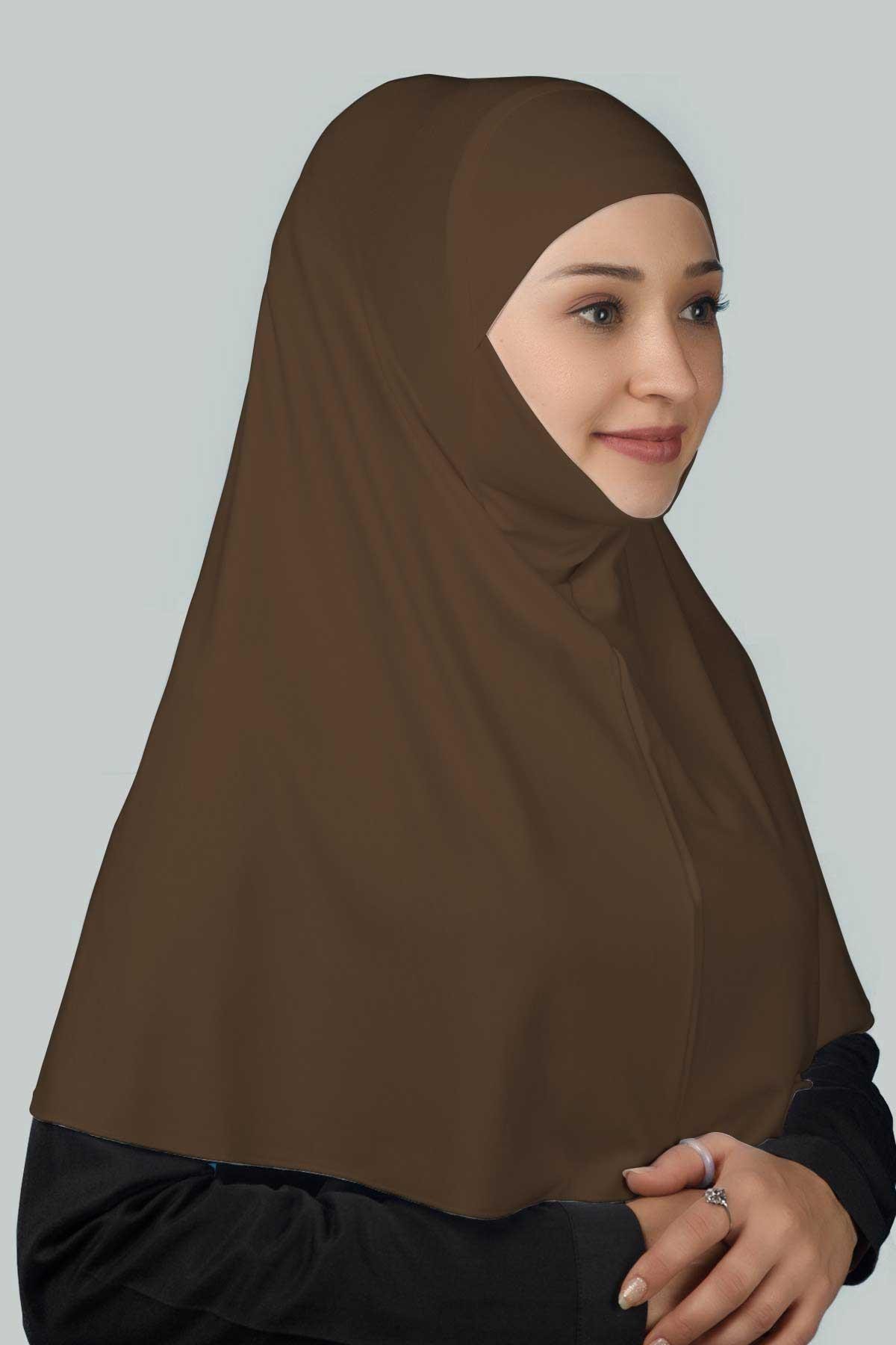 Practical Hijab Scarf with Niqab - Dark Mink