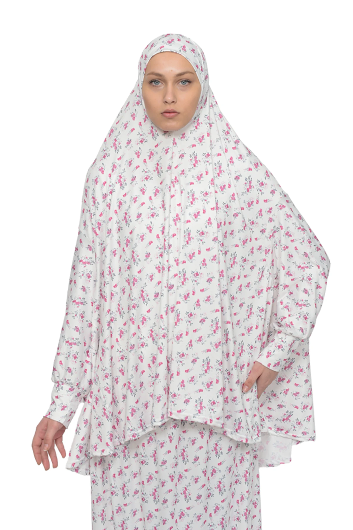 Two-Piece Elastic Skirt & Batwing Sleeve Prayer Dress