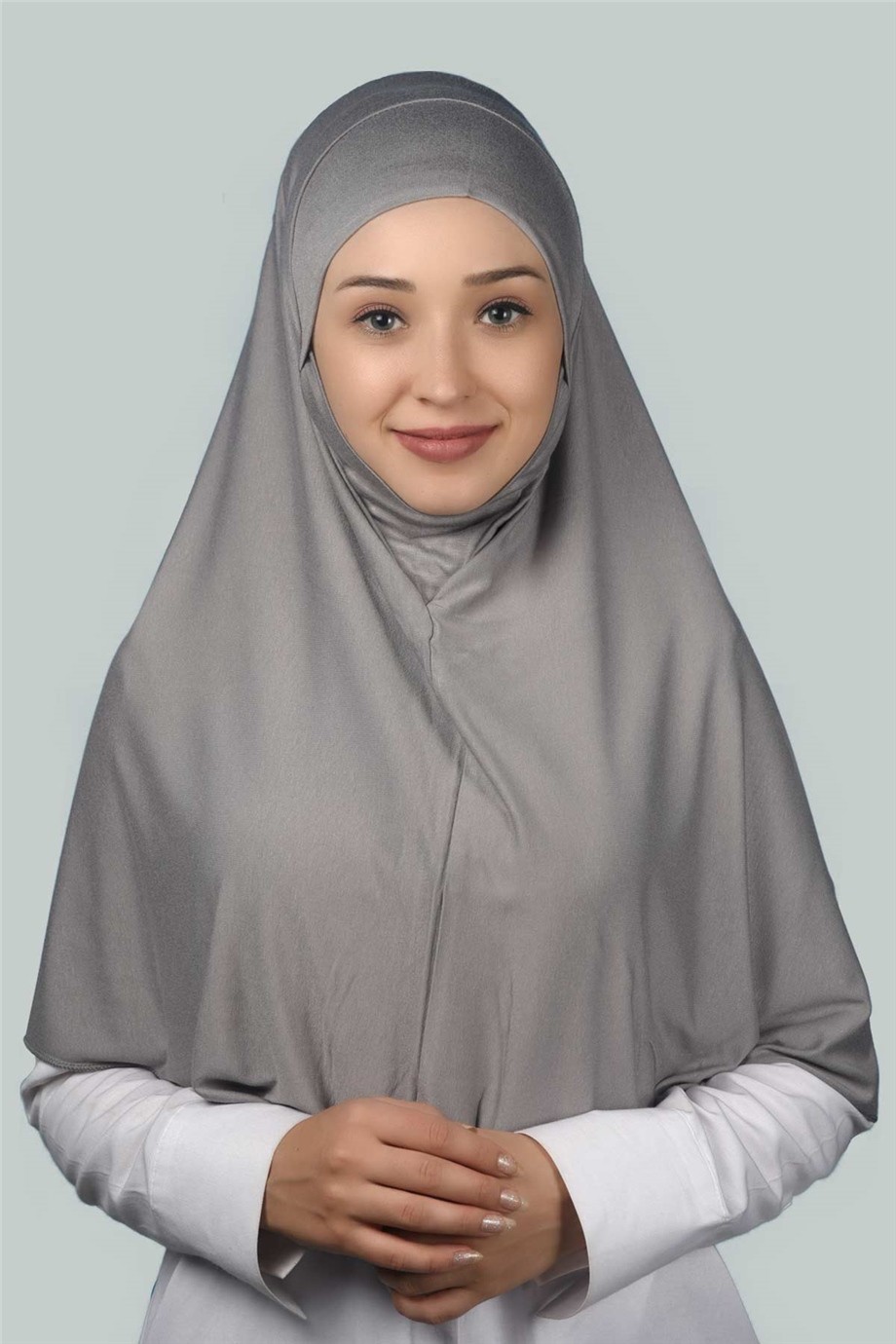 Practical Hijab Scarf with Niqab - Grey