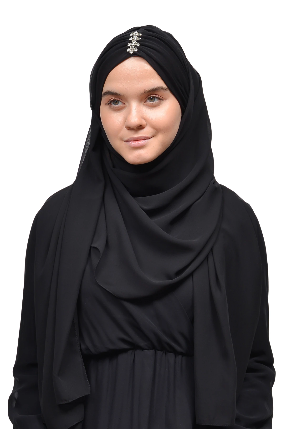 Zarif Taşlı Drapeli Hazır Pratik Şifon Tesettür Şal