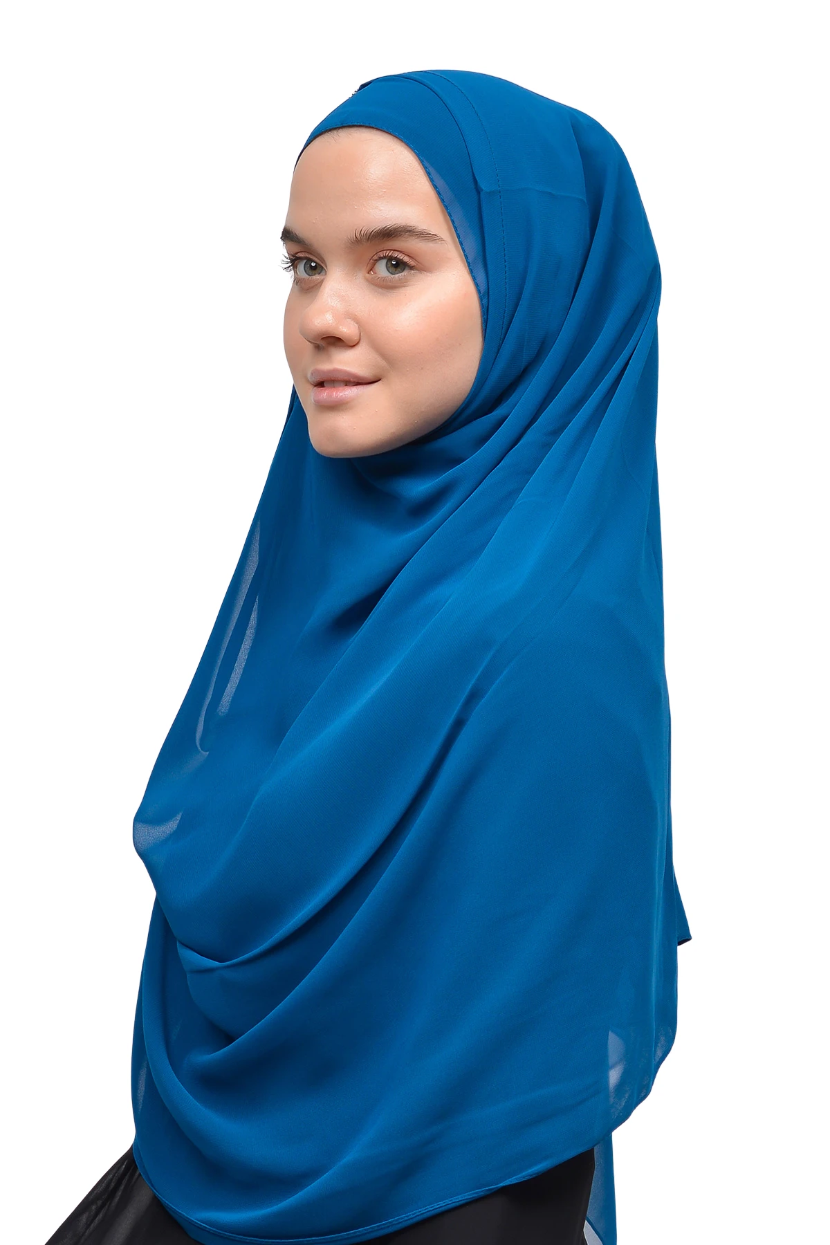 Hazır Pratik Taşlı Malezya Tesettür Şifon Şal