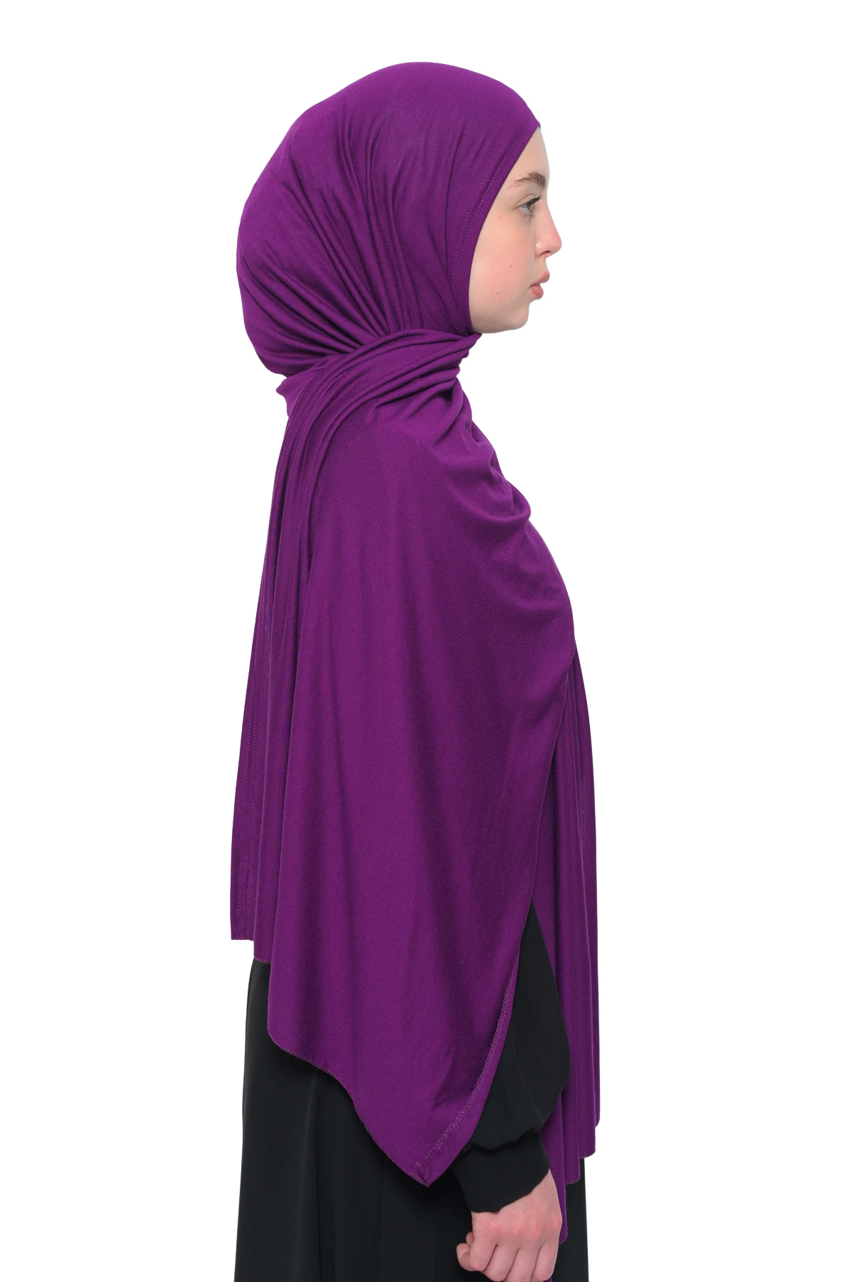 Hazır Pratik Geçmeli Lüks Organik Düz Penye Şal Eşit Hizalı