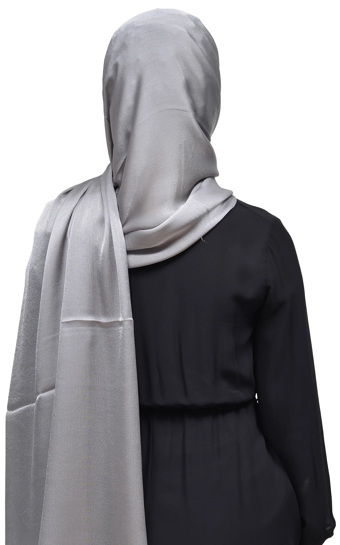 Janjan Parlak Saten Dokulu Tesettür Abiye Şifon Şal