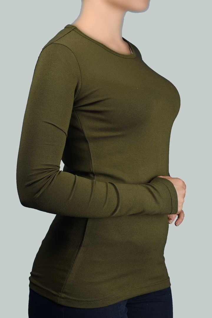 Long Sleeve Lycra Piping Collar Body - Lycra Blend