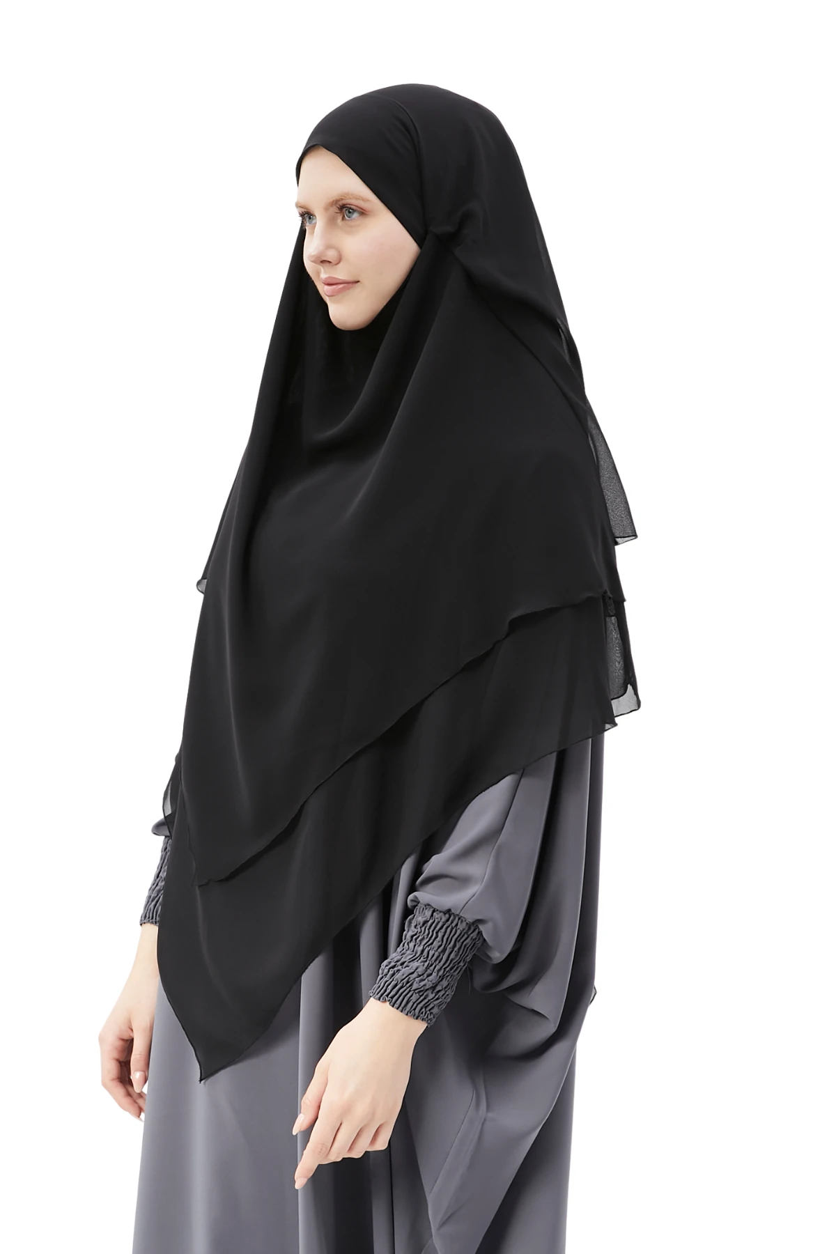 Islamic Women's Chiffon Triple-Layer Niqab 