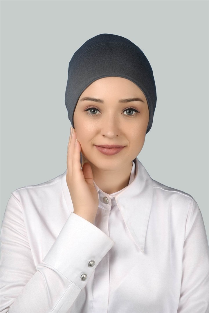 Instant Practical Snap-On Long Hijab Bonnet - Smoke