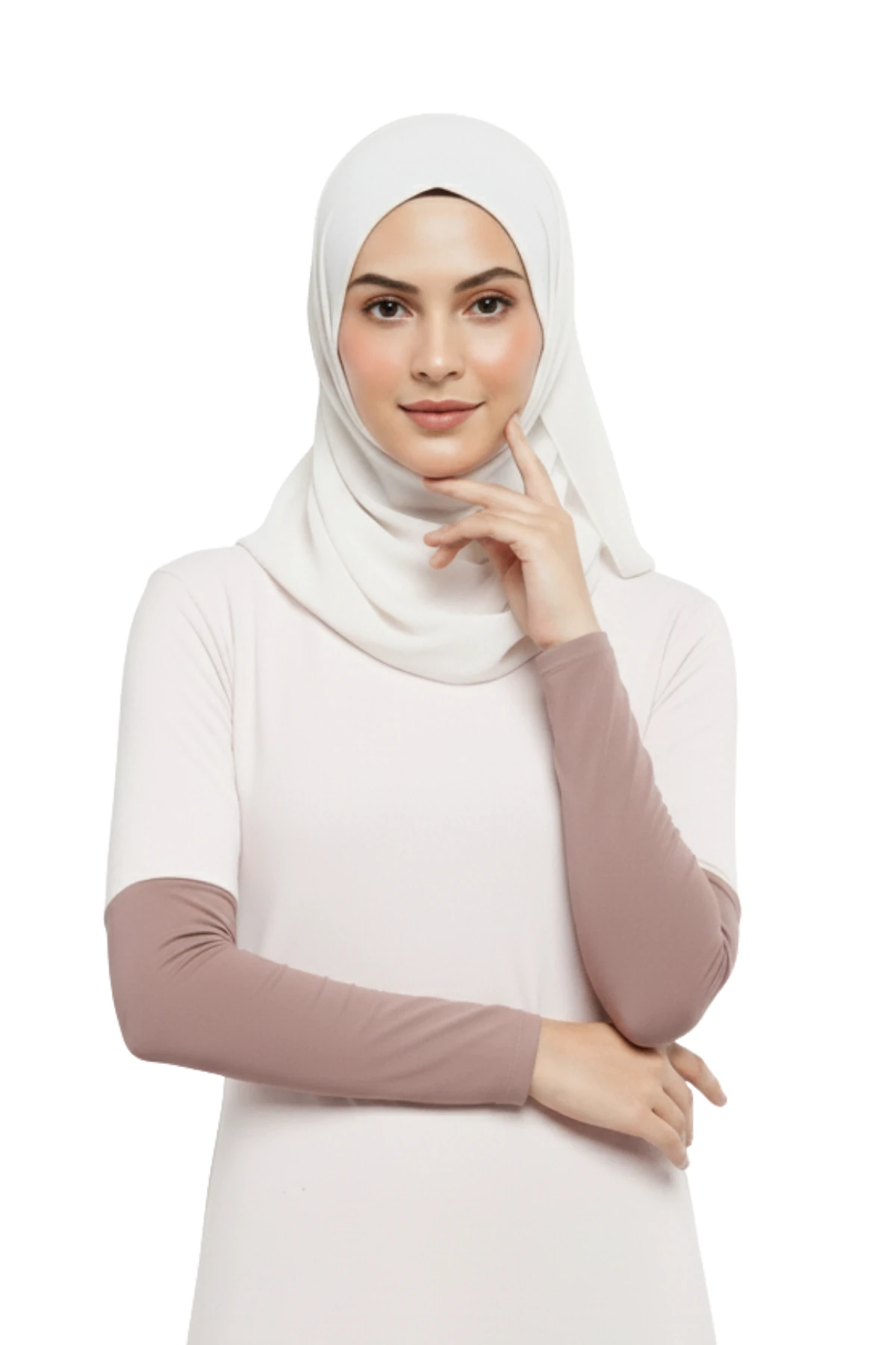 Practical Hijab Cuff Combed Cotton Prayer Cuff - Powder