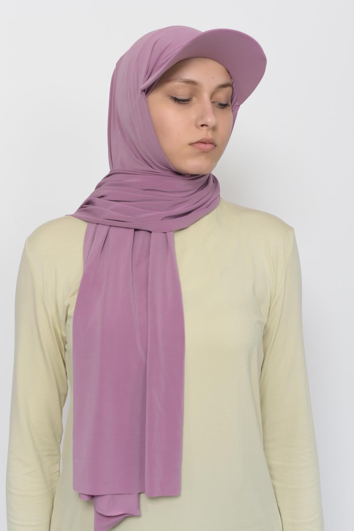 Practical Sandy Fabric Scarf with Cap