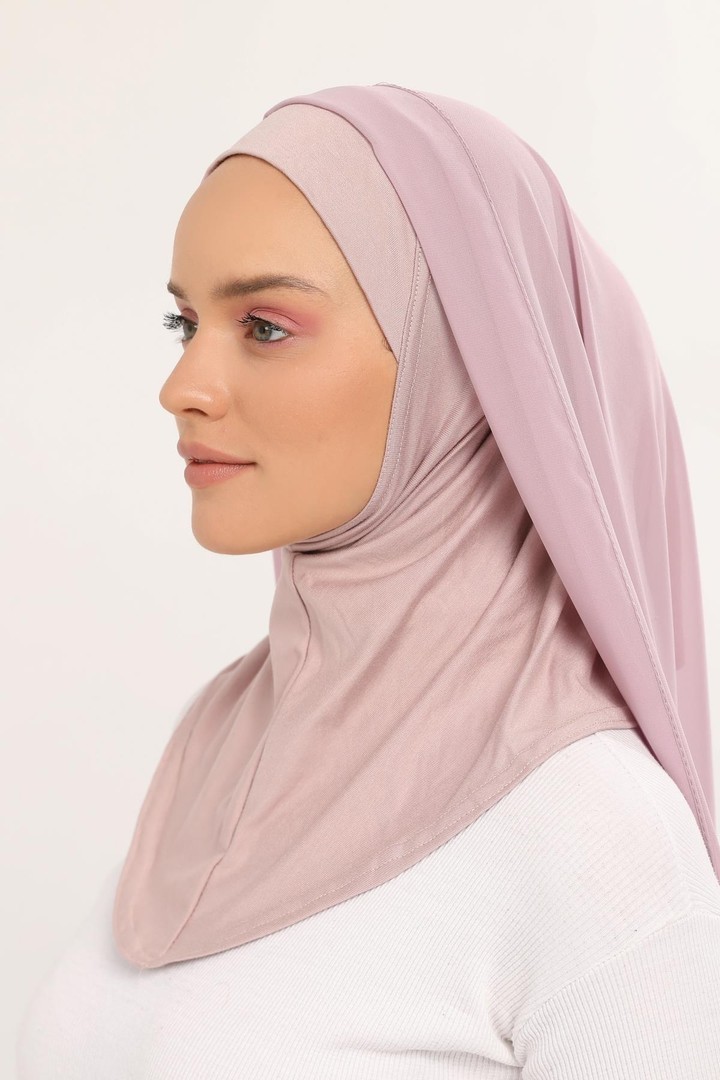 Organic Daily Wear Bonnet and Chiffon Shawl - Powder