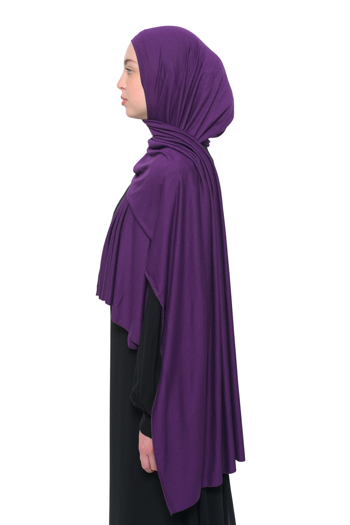 Hazır Pratik Geçmeli Lüks Organik Düz Penye Şal Çapraz Hizalı