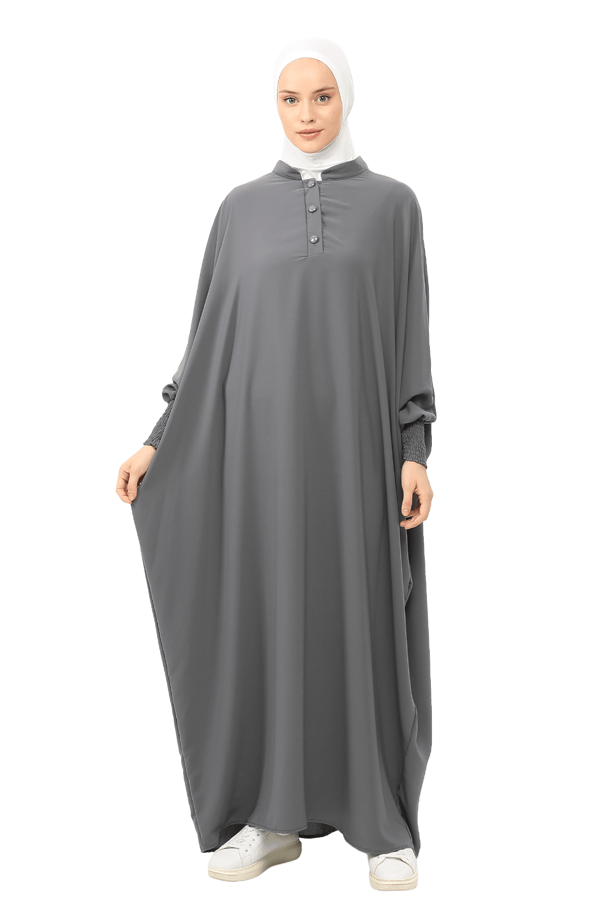 Sultanbaş Nikaplı Çarşaf Cilbab Khimar Abaya Kolu Lastikli Hakim Yaka Peçeli Ferace Medine İpek