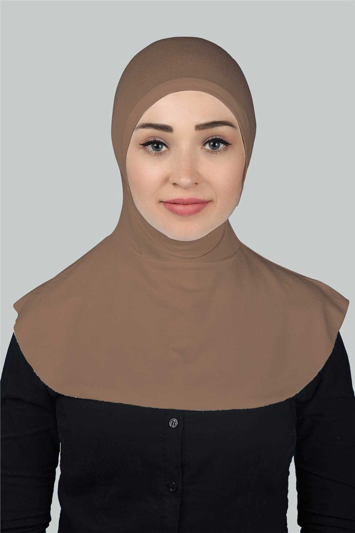 Instant Hijab Scarf with Neck Collar - Soil