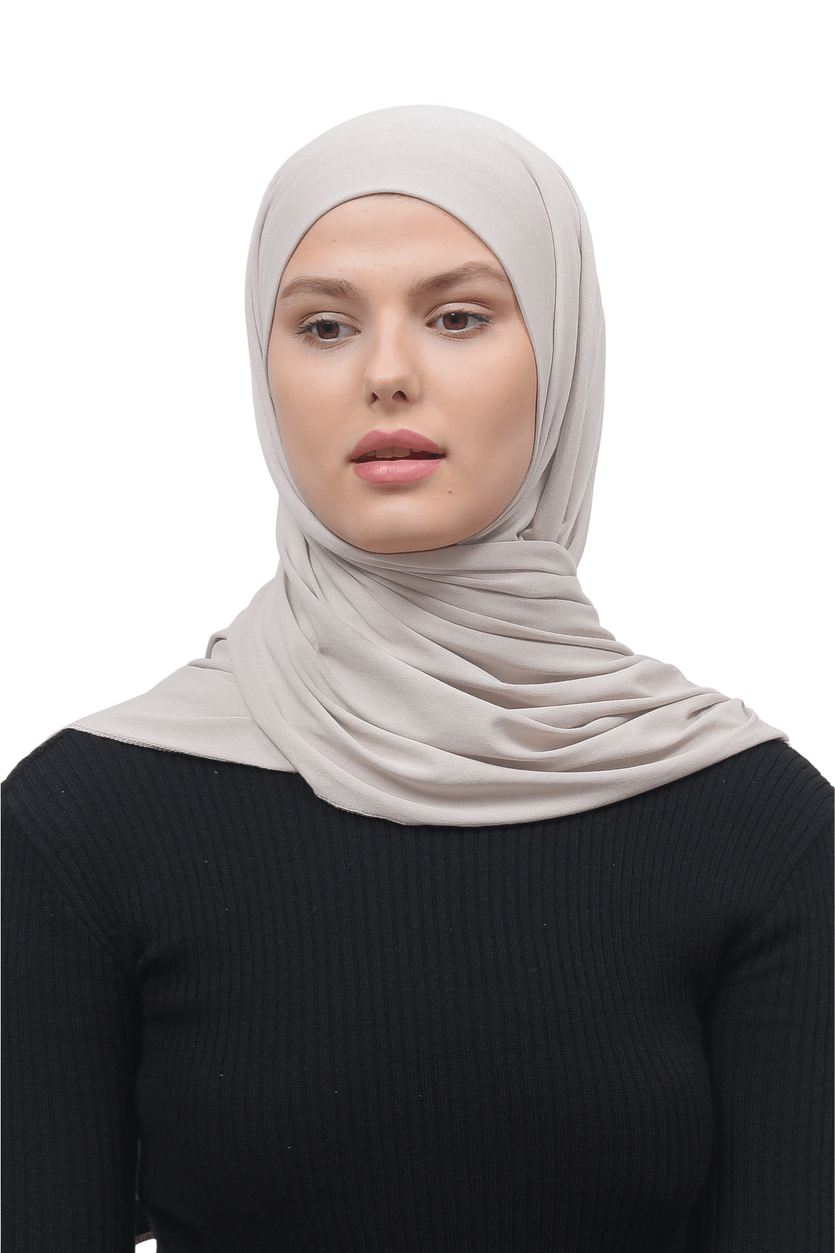 Cotton Jersey Shawl Hijab - Soft & Stretchy  - Light Cream