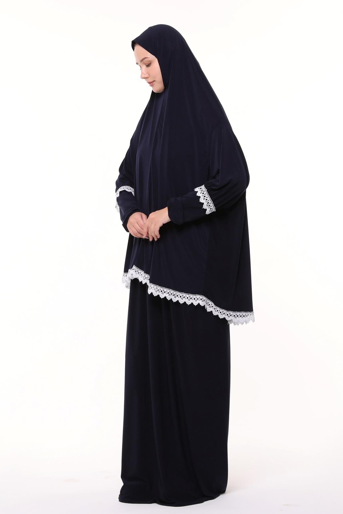 Women's Two-Piece Prayer Dress with Lace Sleeves