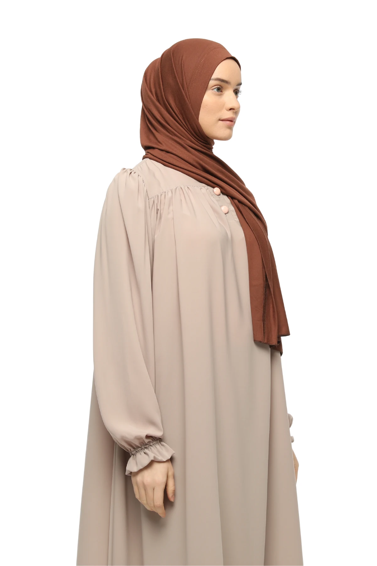 Hazır Pratik Geçmeli Lüks Organik Düz Penye Şal Çapraz Hizalı