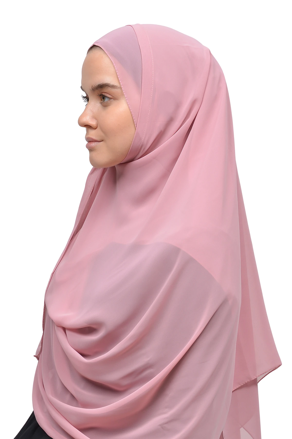 Hazır Pratik Taşlı Malezya Tesettür Şifon Şal