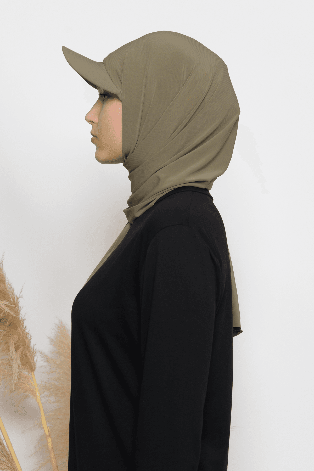 Practical Sandy Fabric Scarf with Cap