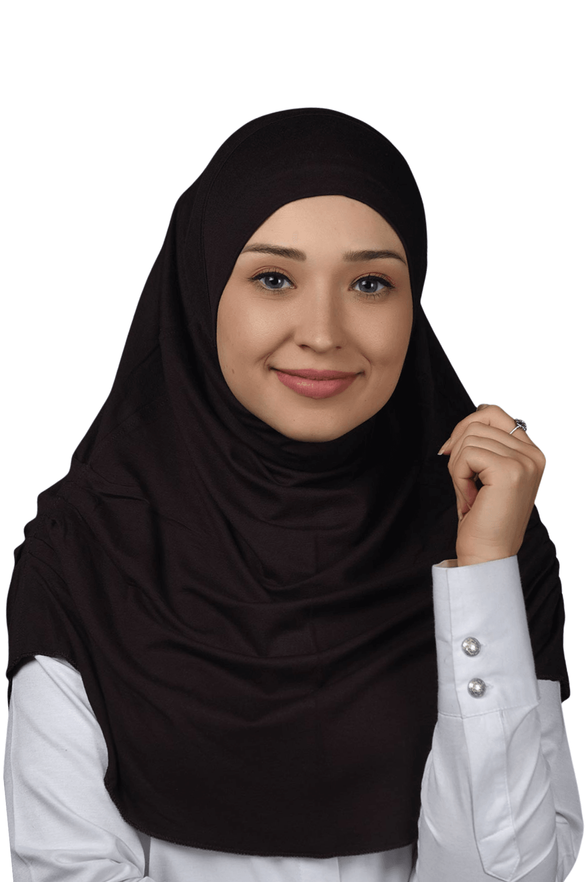 Hazır Türban Büzgülü Pileli Pratik Eşarp Tesettür Hijab - Namaz Örtüsü - Koyu Kahverengi