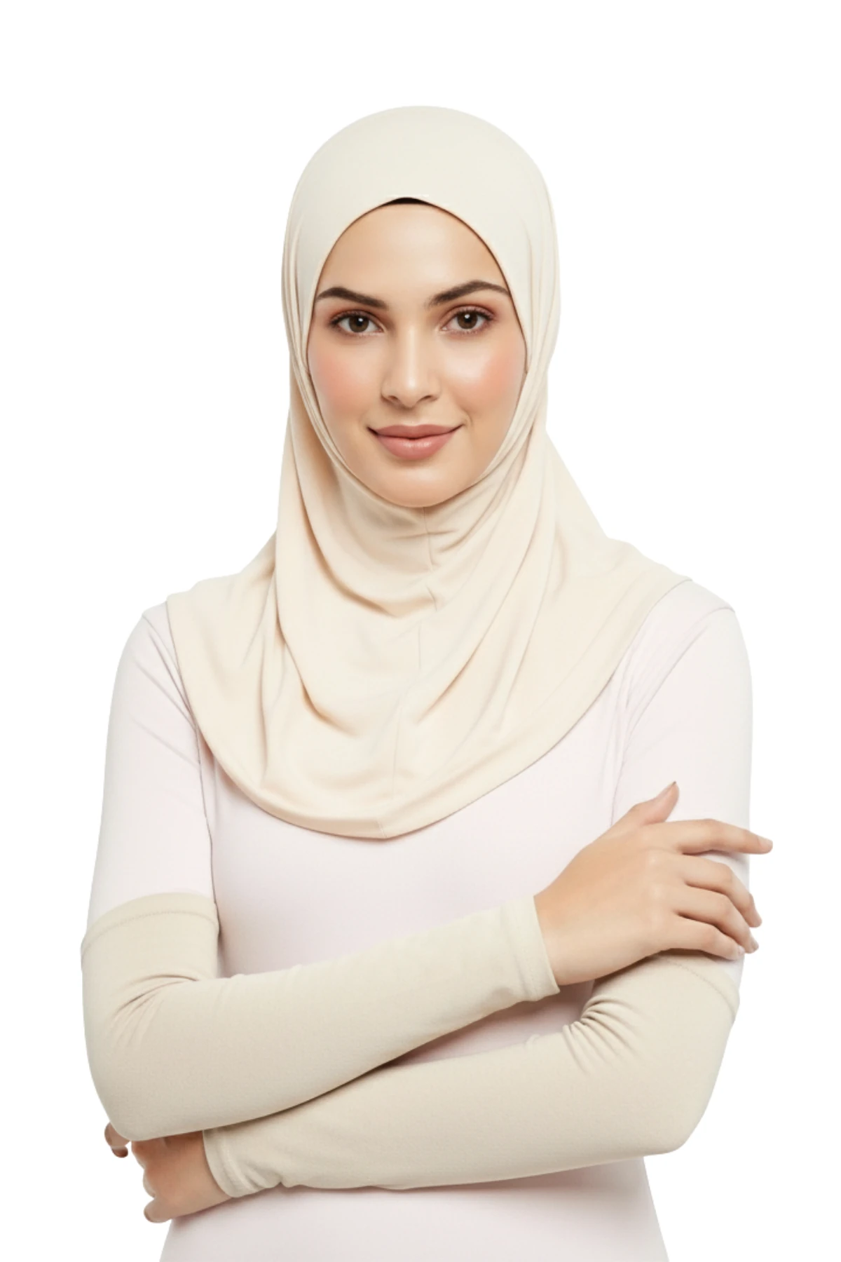 Practical Hijab Cuff Combed Cotton Prayer Cuff - Dark Cream
