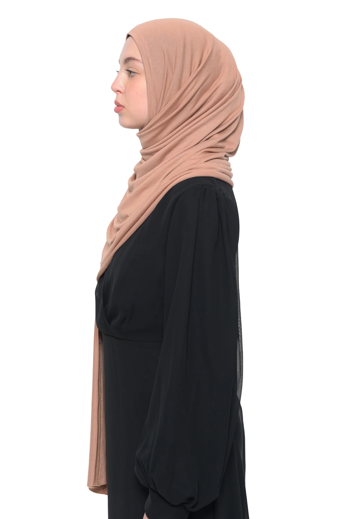 Hazır Pratik Geçmeli Lüks Organik Düz Penye Şal Eşit Hizalı