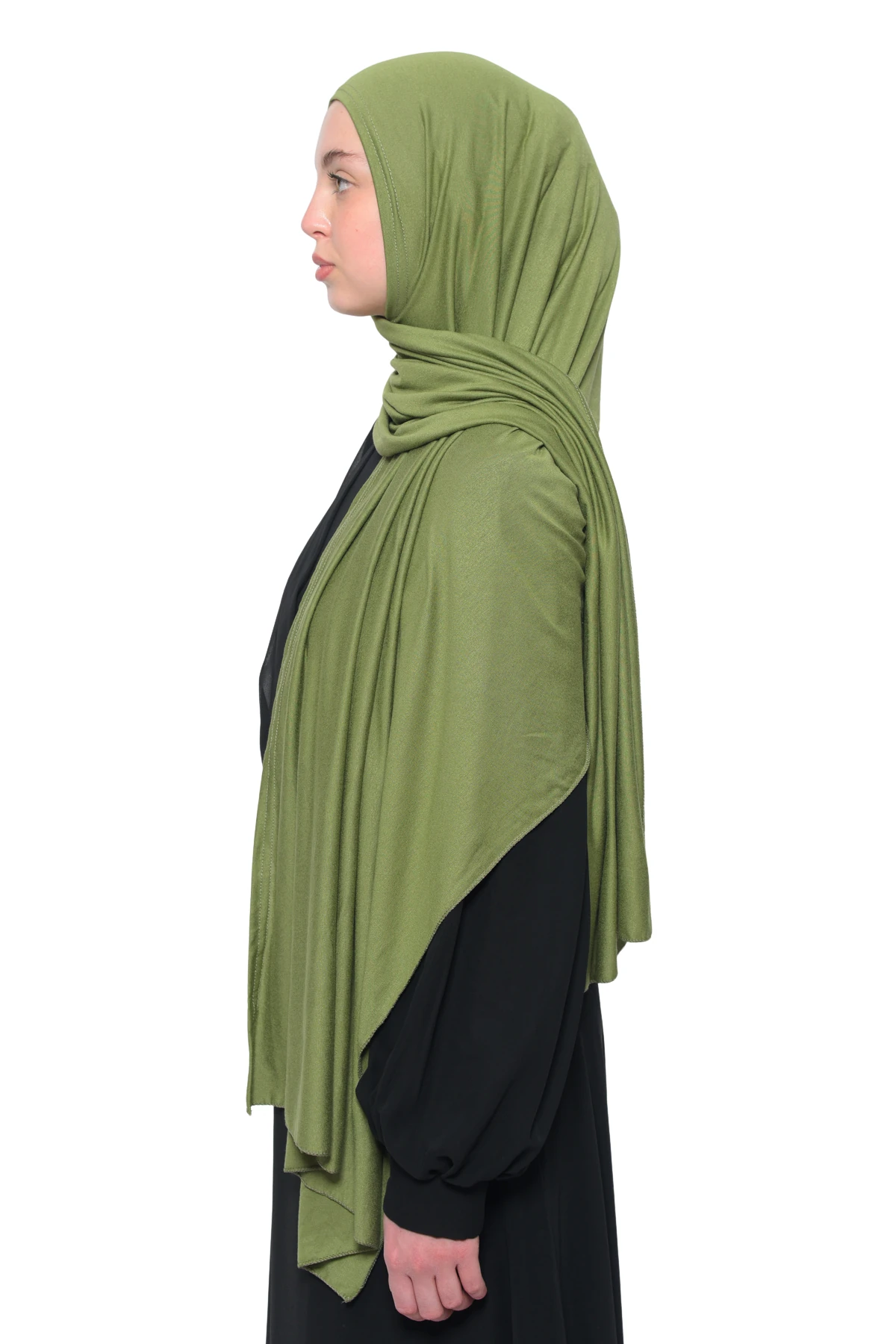 Hazır Pratik Geçmeli Lüks Organik Düz Penye Şal Eşit Hizalı