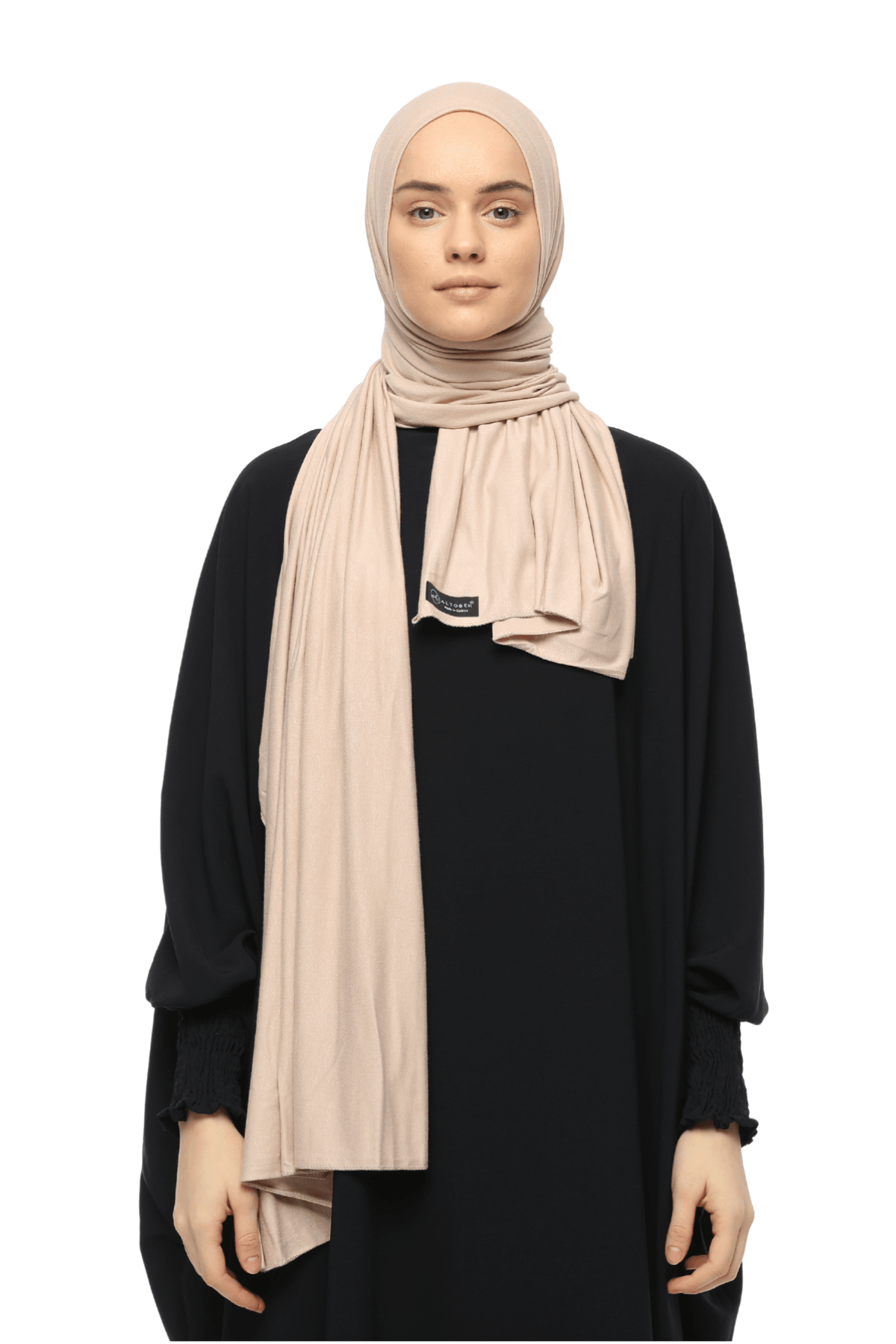 Cotton Jersey Shawl Hijab - Soft & Stretchy  - Powder Beige