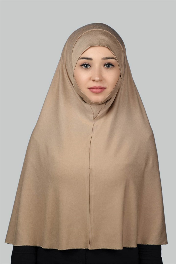 Instant Practical Niqab Hijab - Prayer Hijab - Dark Beige