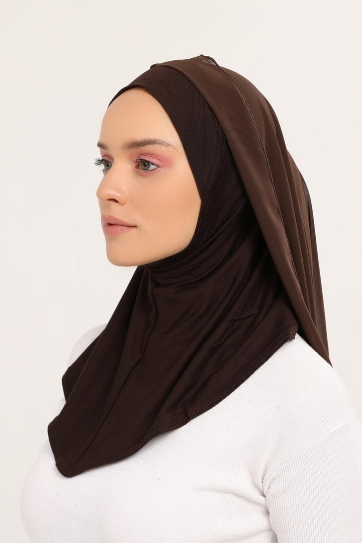 Organic Daily Wear Bonnet and Chiffon Shawl - Brown