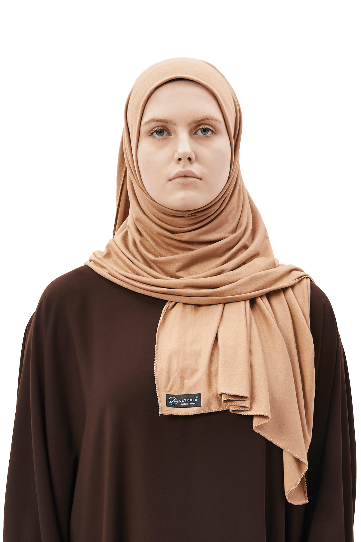 Cotton Jersey Shawl Hijab - Soft & Stretchy  - Camel