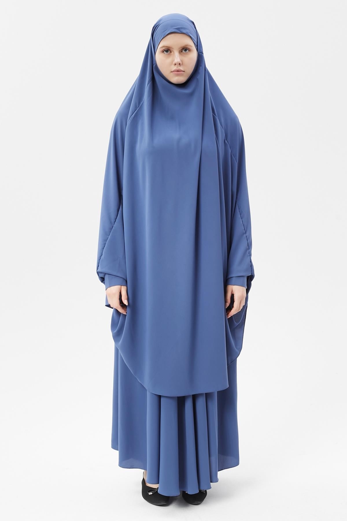 Luxurious Medina Silk Islamic Attire  - Dark Denim Color