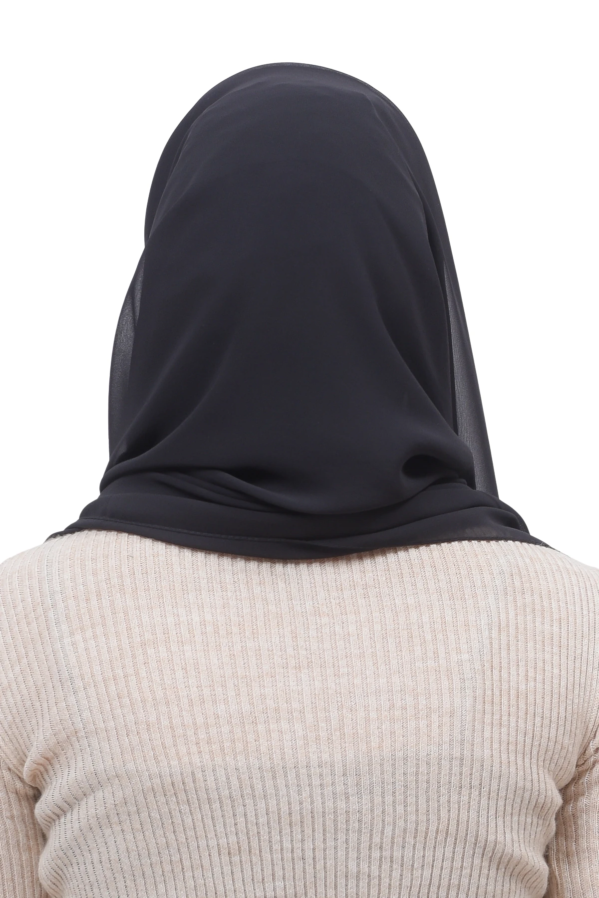 Pileli Çapraz Tela Bantlı Pratik Tesettür Şifon Şal