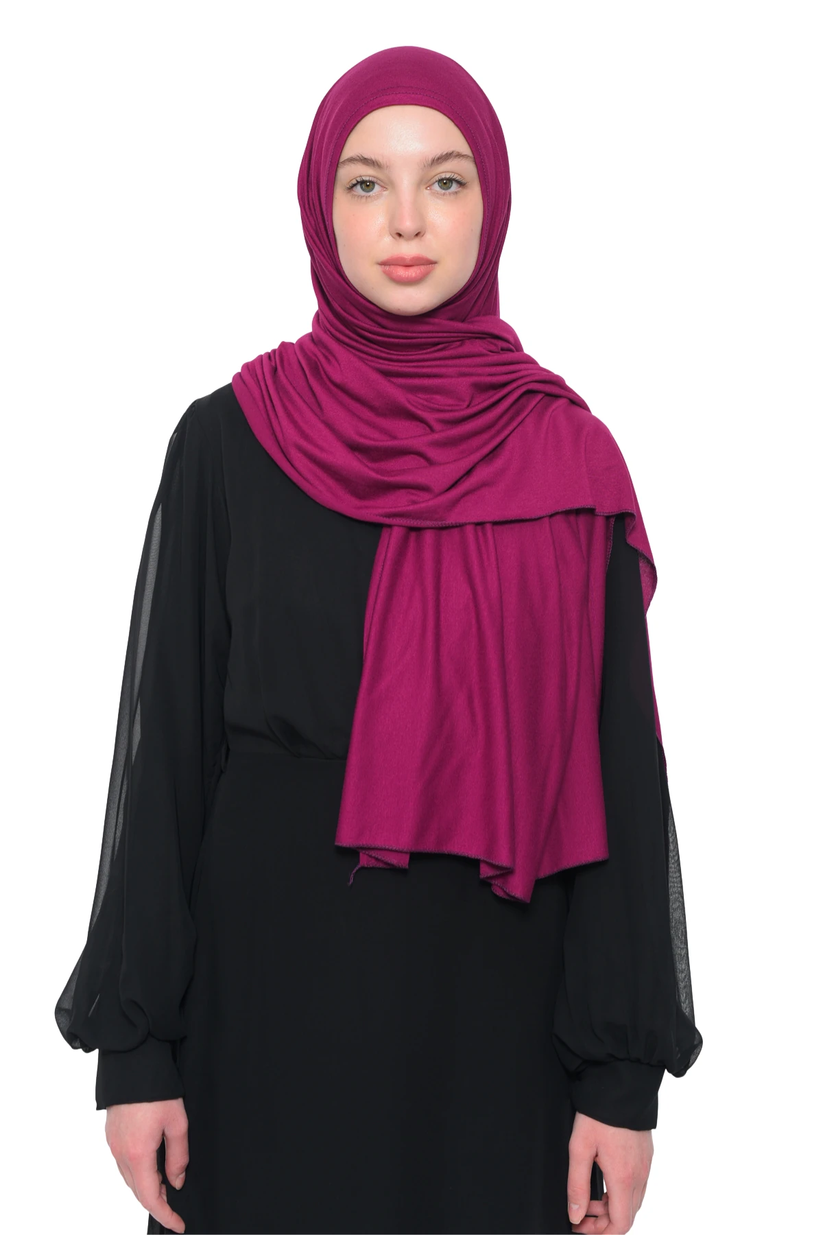 Hazır Pratik Geçmeli Lüks Organik Düz Penye Şal Çapraz Hizalı