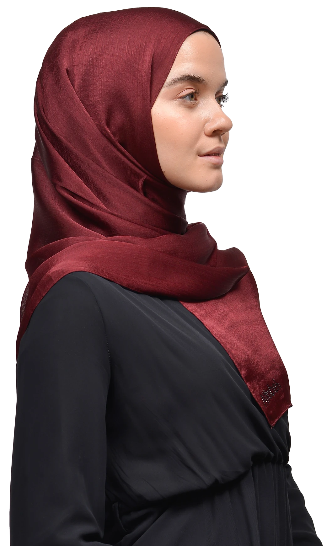 Janjan Parlak Saten Dokulu Tesettür Abiye Şifon Şal