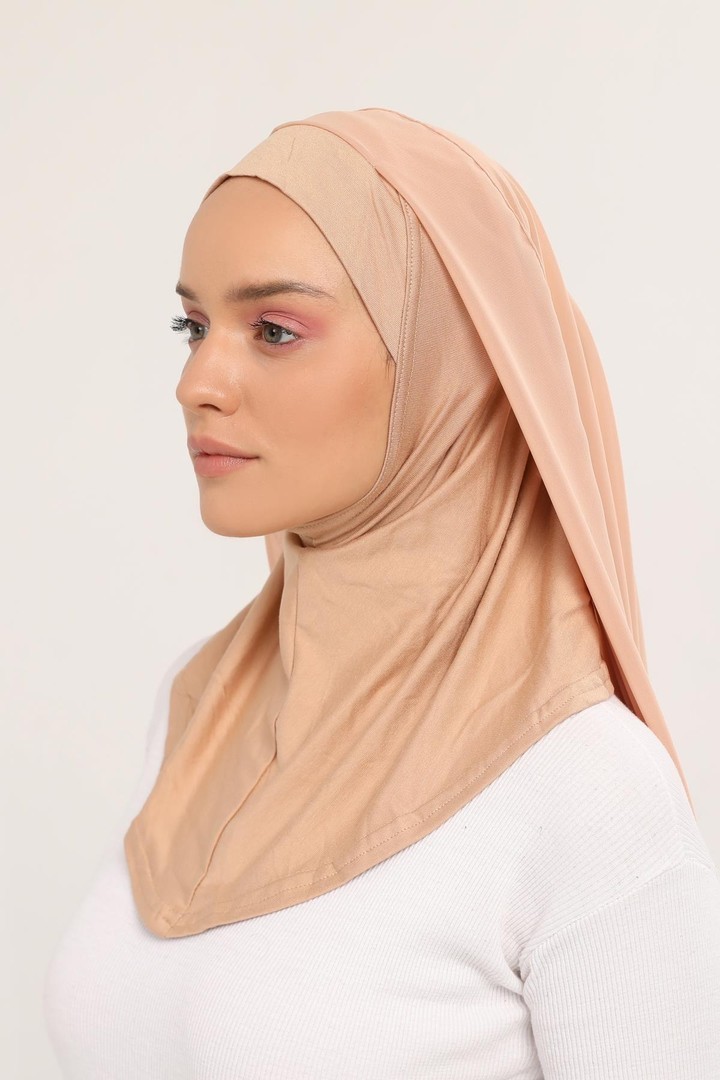 Organic Daily Wear Bonnet and Chiffon Shawl - Dark Beige