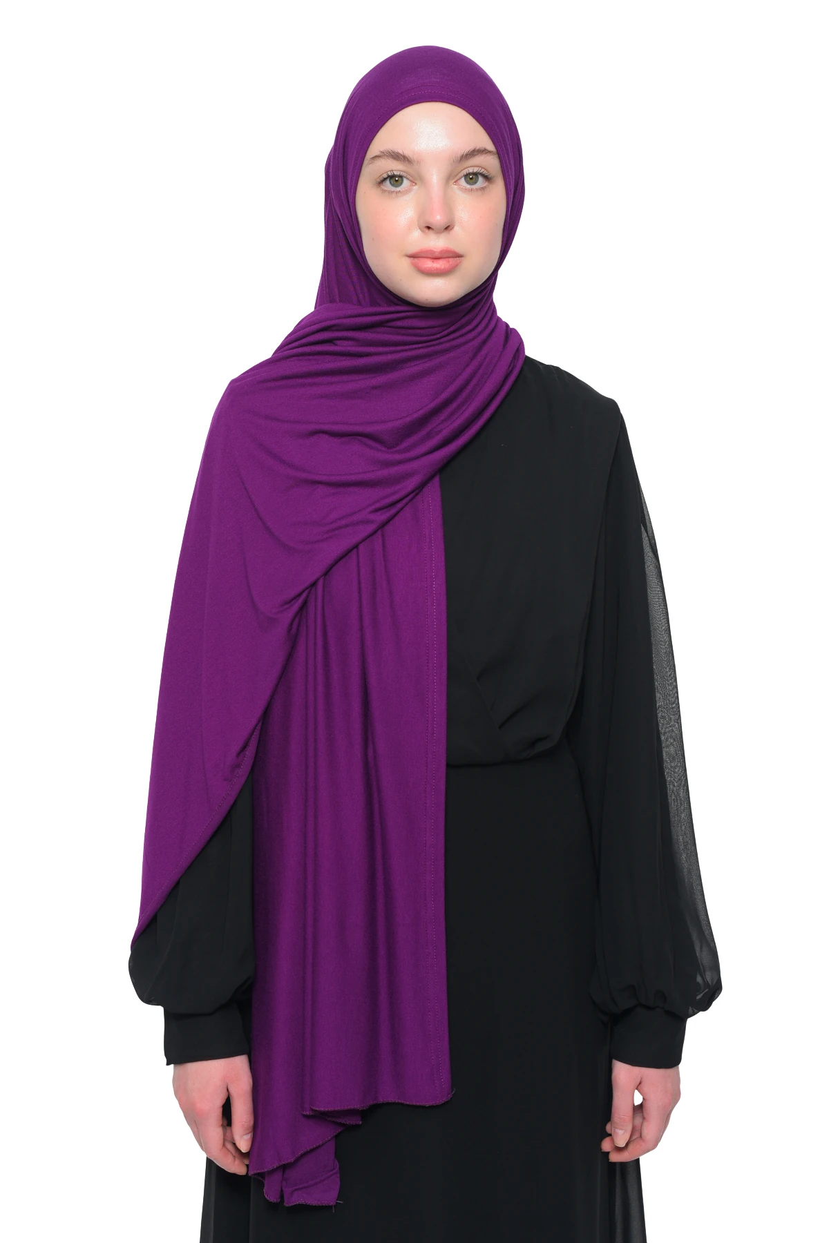 Hazır Pratik Geçmeli Lüks Organik Düz Penye Şal Eşit Hizalı