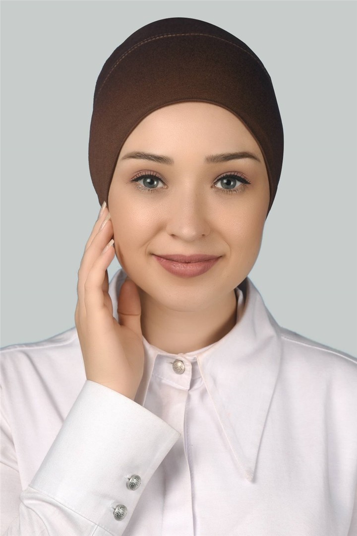 Instant Practical Snap-On Long Hijab Bonnet - Chocolate