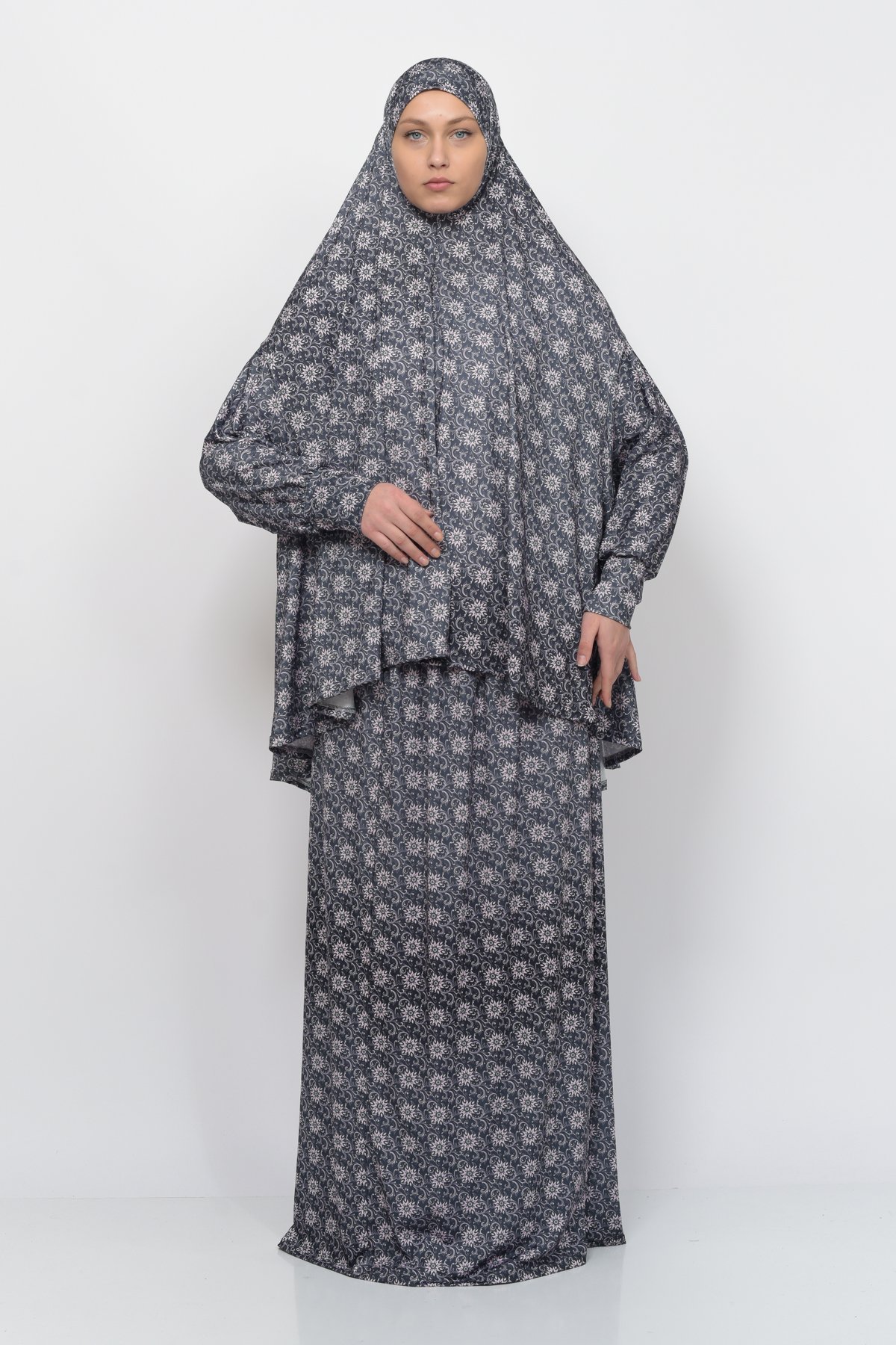 Two-Piece Sun Pattern Prayer Dress with Batwing Sleeves