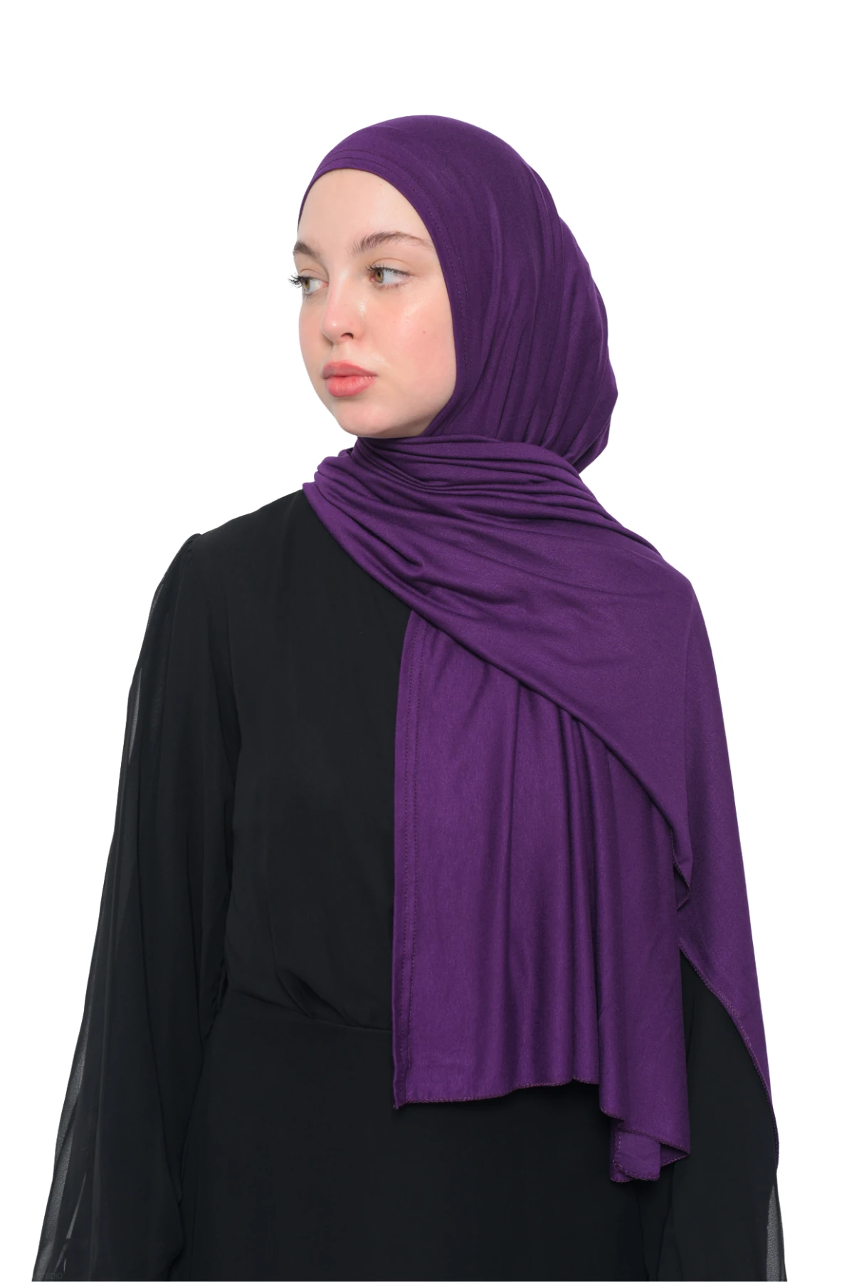 Hazır Pratik Geçmeli Lüks Organik Düz Penye Şal Çapraz Hizalı