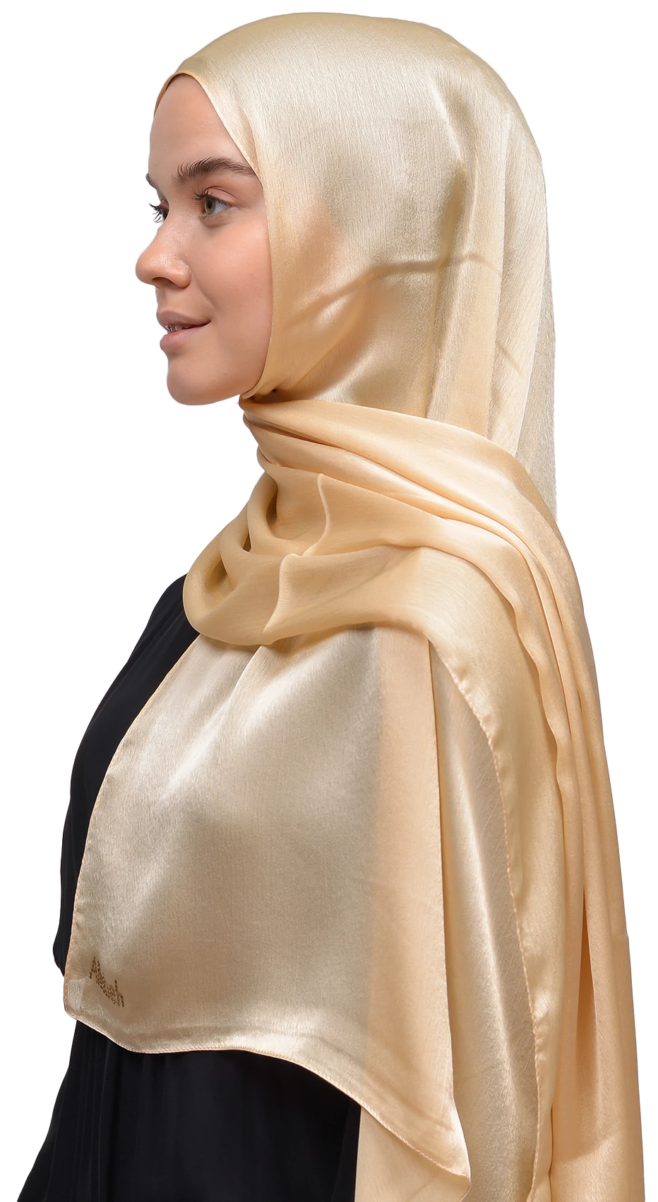 Janjan Parlak Saten Dokulu Tesettür Abiye Şifon Şal