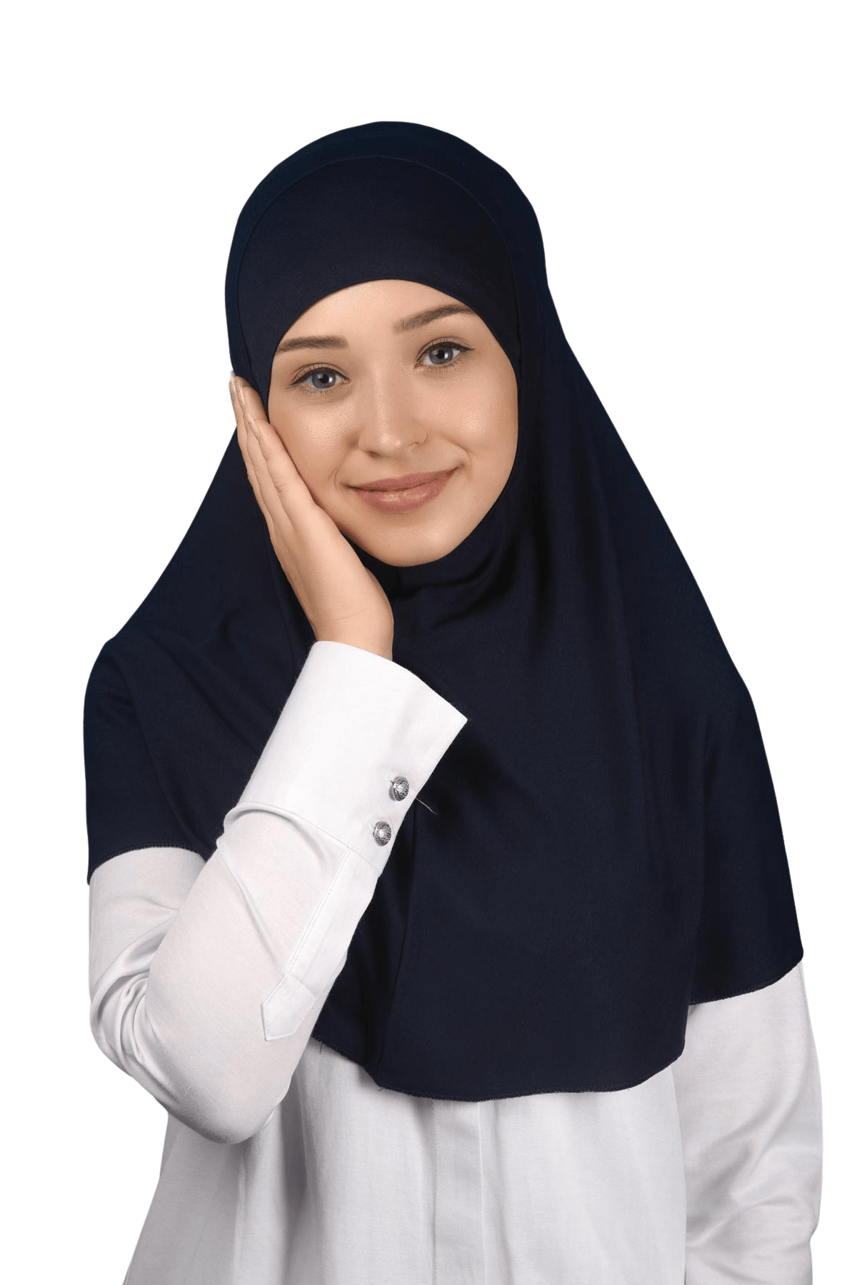 İkili Set Pratik Eşarp Hazır Türban ve Hijab Tesettür Bonesi - Lacivert