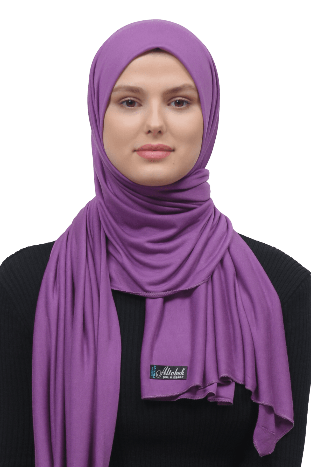 Cotton Jersey Shawl Hijab - Soft & Stretchy  - Purple