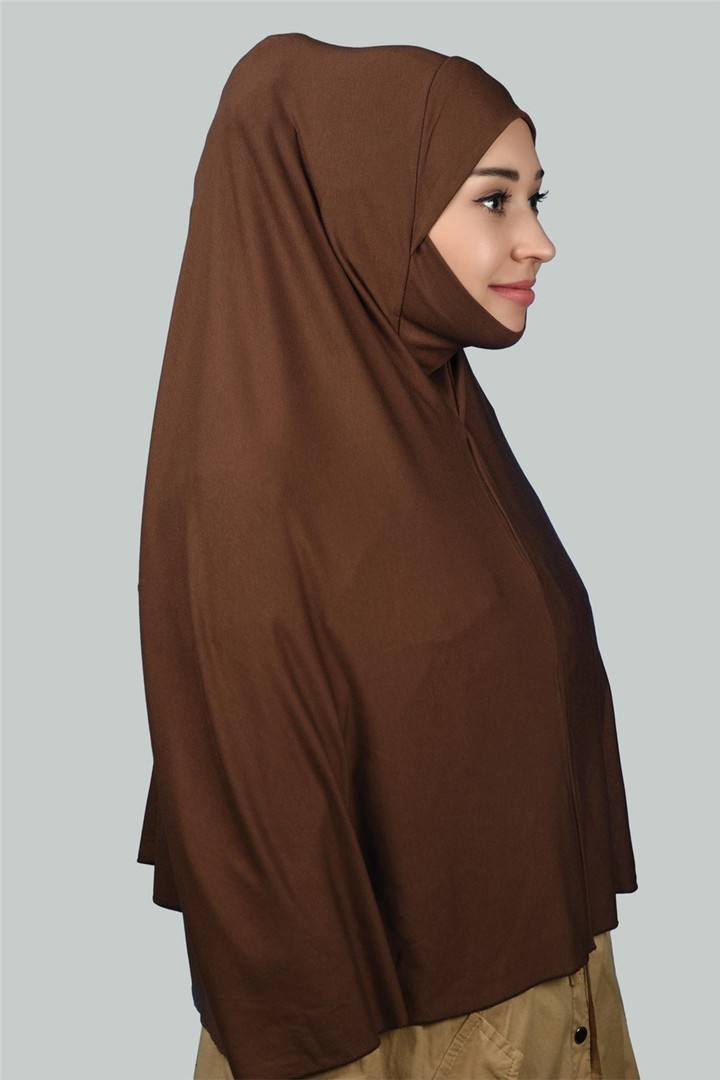 Instant Practical Niqab Hijab - Prayer Hijab - Chocolate