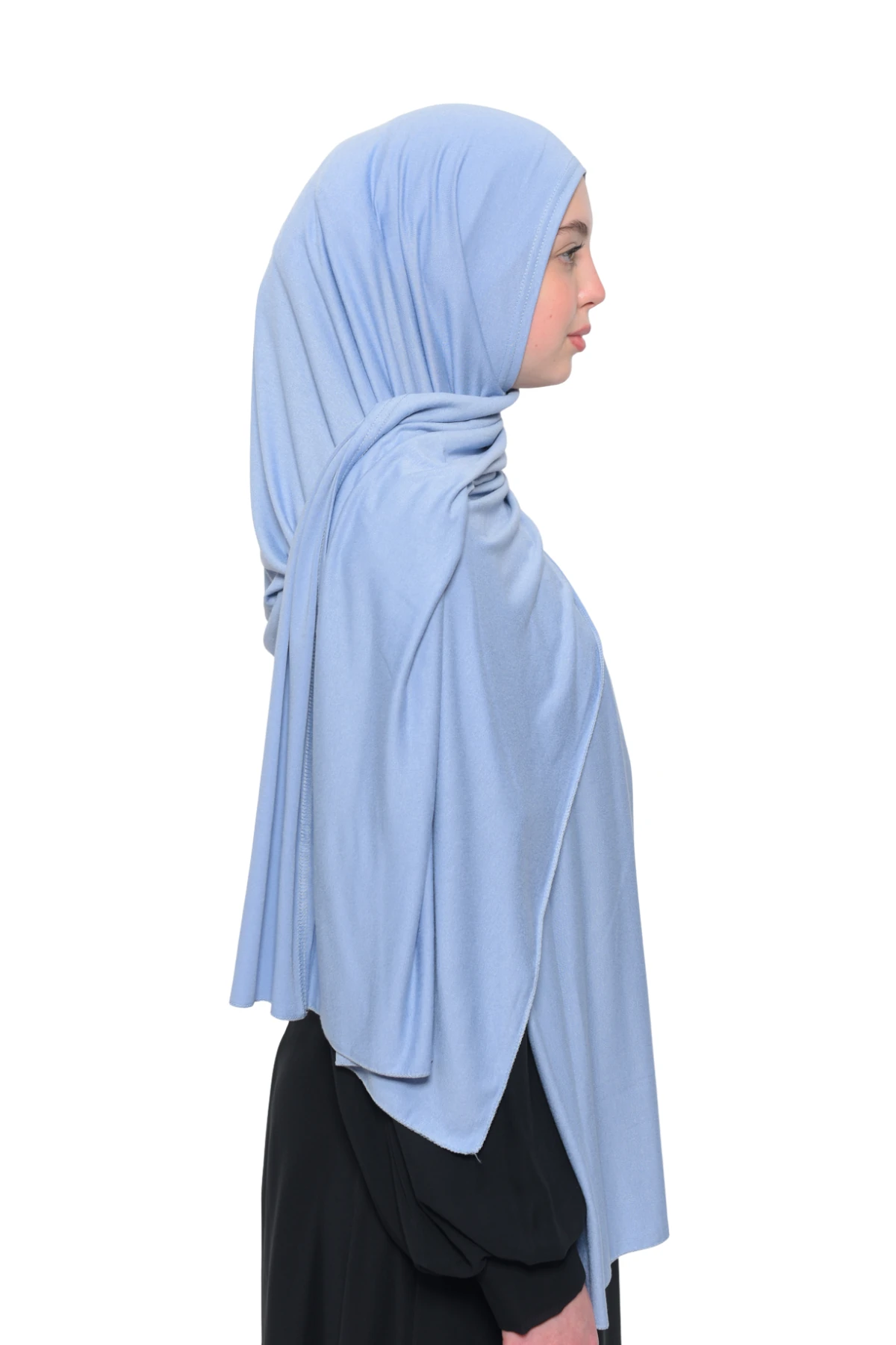 Hazır Pratik Geçmeli Lüks Organik Düz Penye Şal Eşit Hizalı