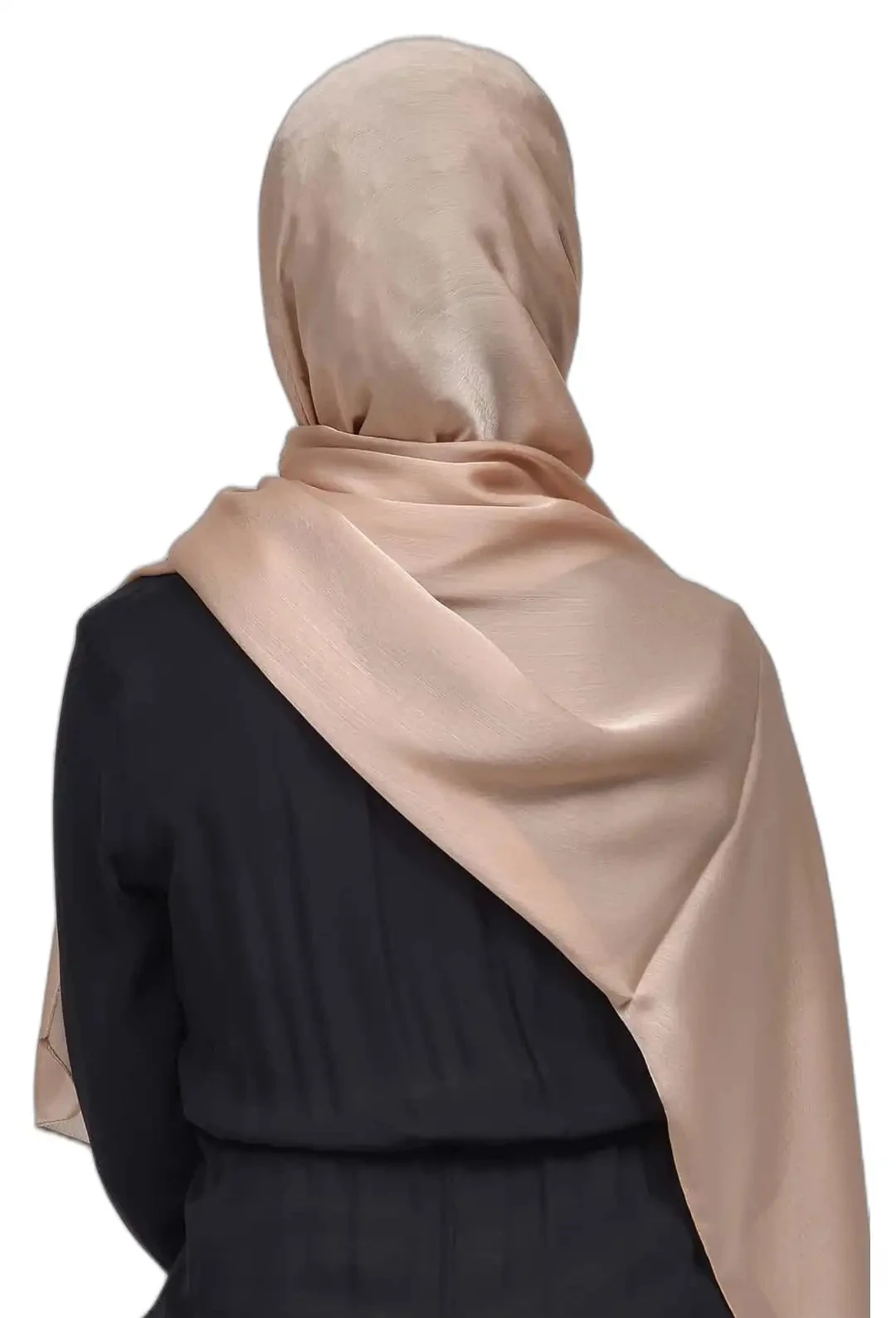 Janjan Parlak Saten Dokulu Tesettür Abiye Şifon Şal