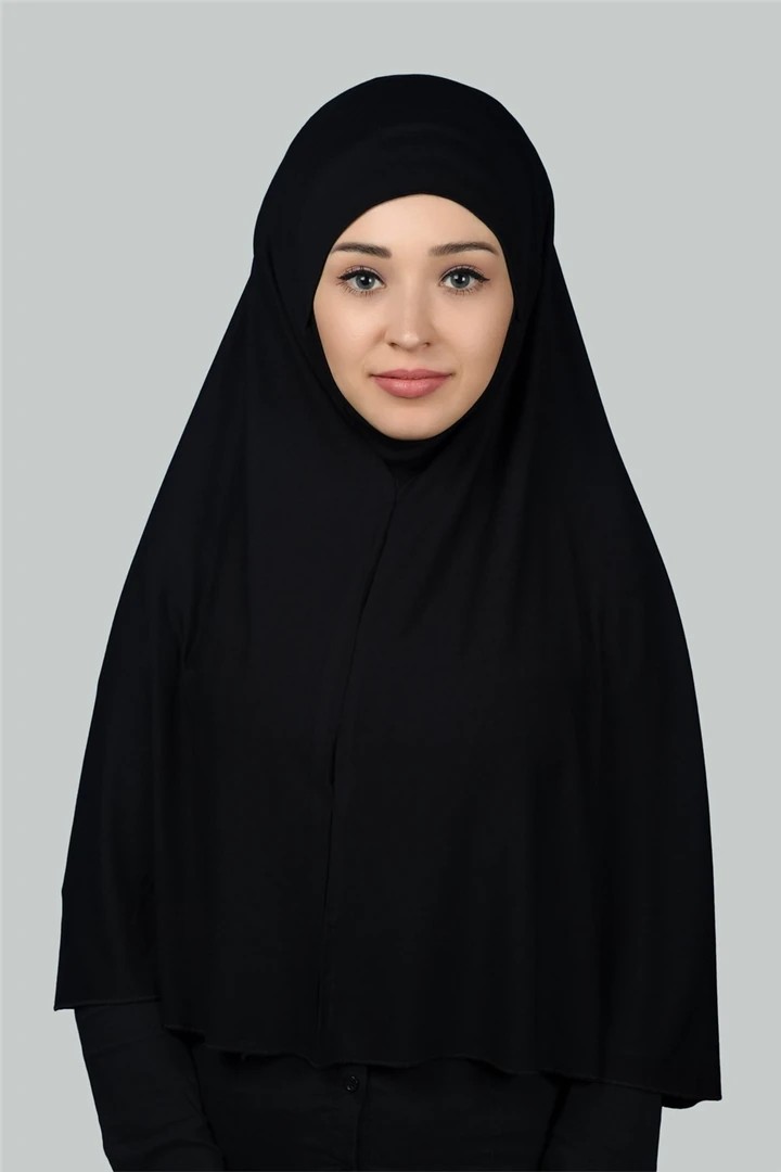 Hazır Türban Peçeli Pratik Eşarp Tesettür Nikaplı Hijab - Namaz Örtüsü Sufle (3XL)