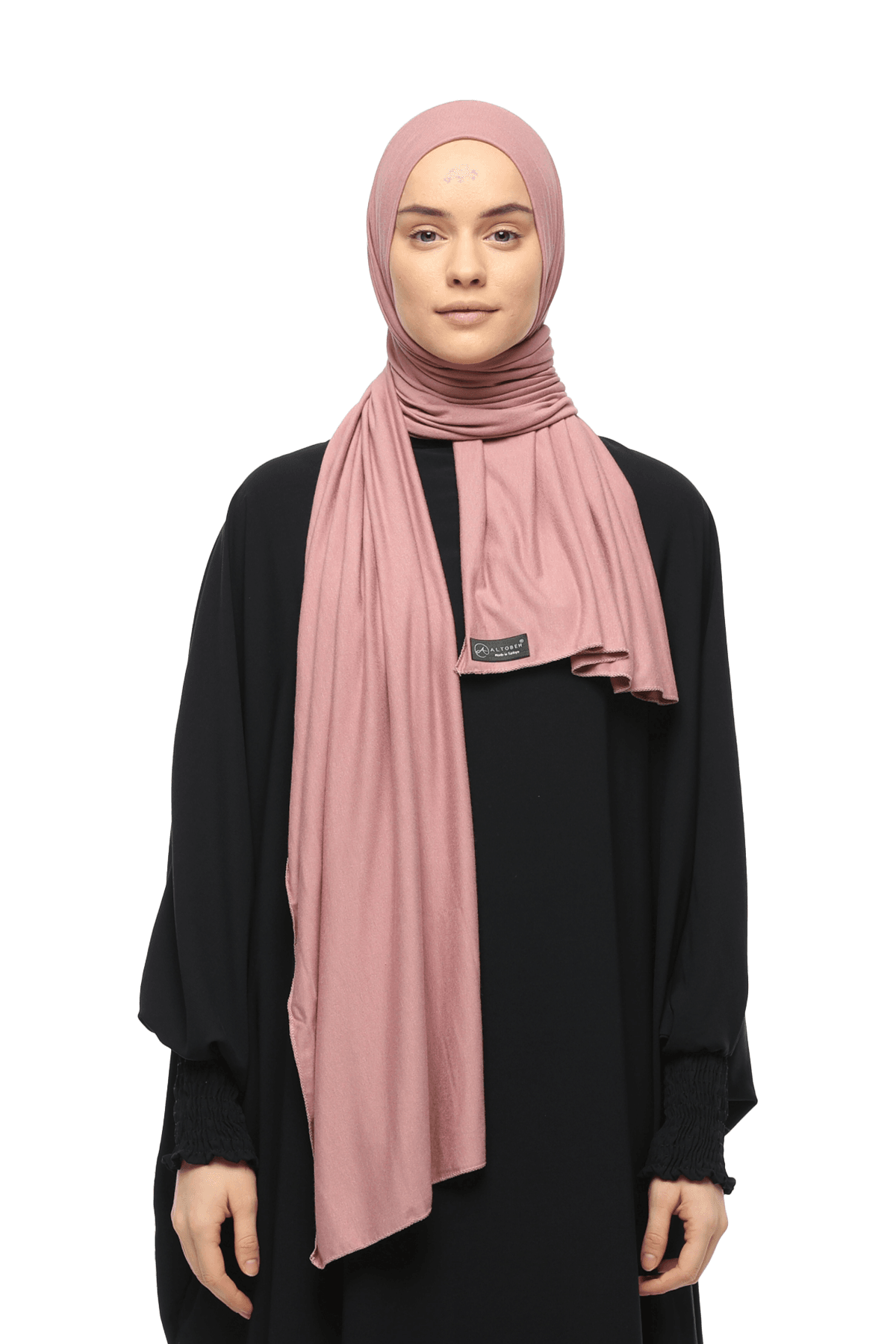 Cotton Jersey Shawl Hijab - Soft & Stretchy  - Dusty Pink