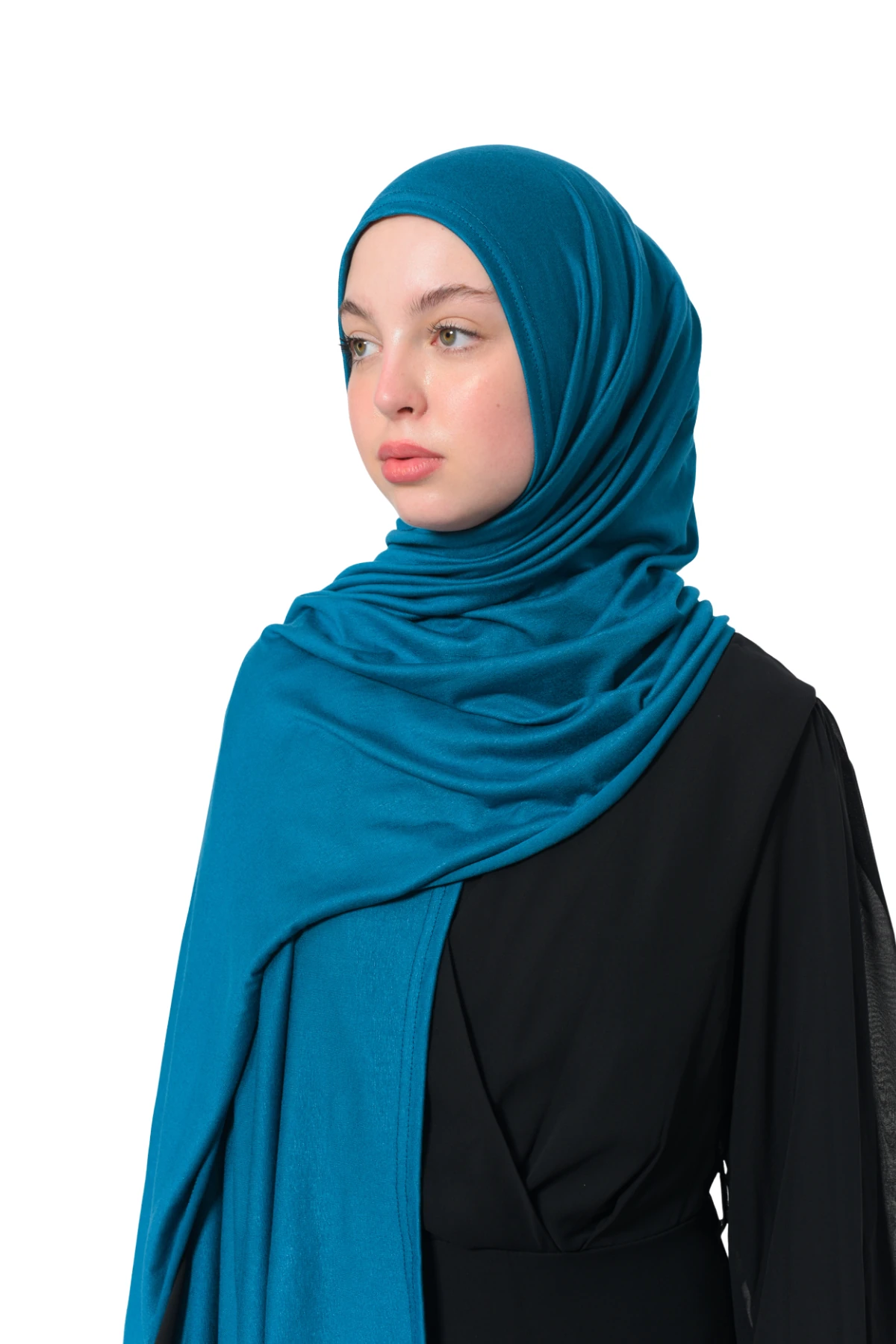 Hazır Pratik Geçmeli Lüks Organik Düz Penye Şal Eşit Hizalı