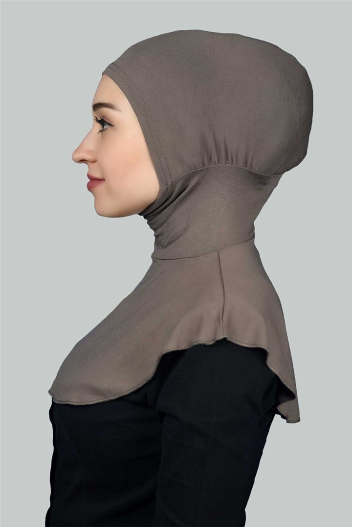 Instant Hijab Scarf with Neck Collar - Dark Mink